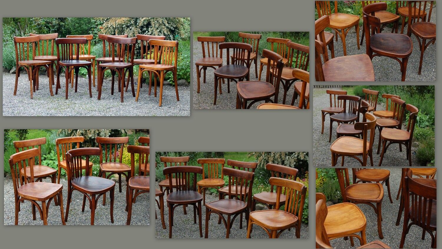 Set of 8 mixed Bistro 50's chairs