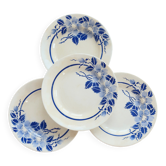4 vintage flat plates terre de fer Églantine - Moulin des Loups