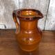 Old ST CLÉMENT vintage brown ceramic pitcher