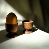 Pair of wooden egg cups