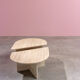 Paire de tables de salon modernist en travertin 1970s
