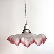 Antique opaline twisted glass pendant light