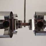 Space Age 4-light chandelier in chrome metal, 1970s