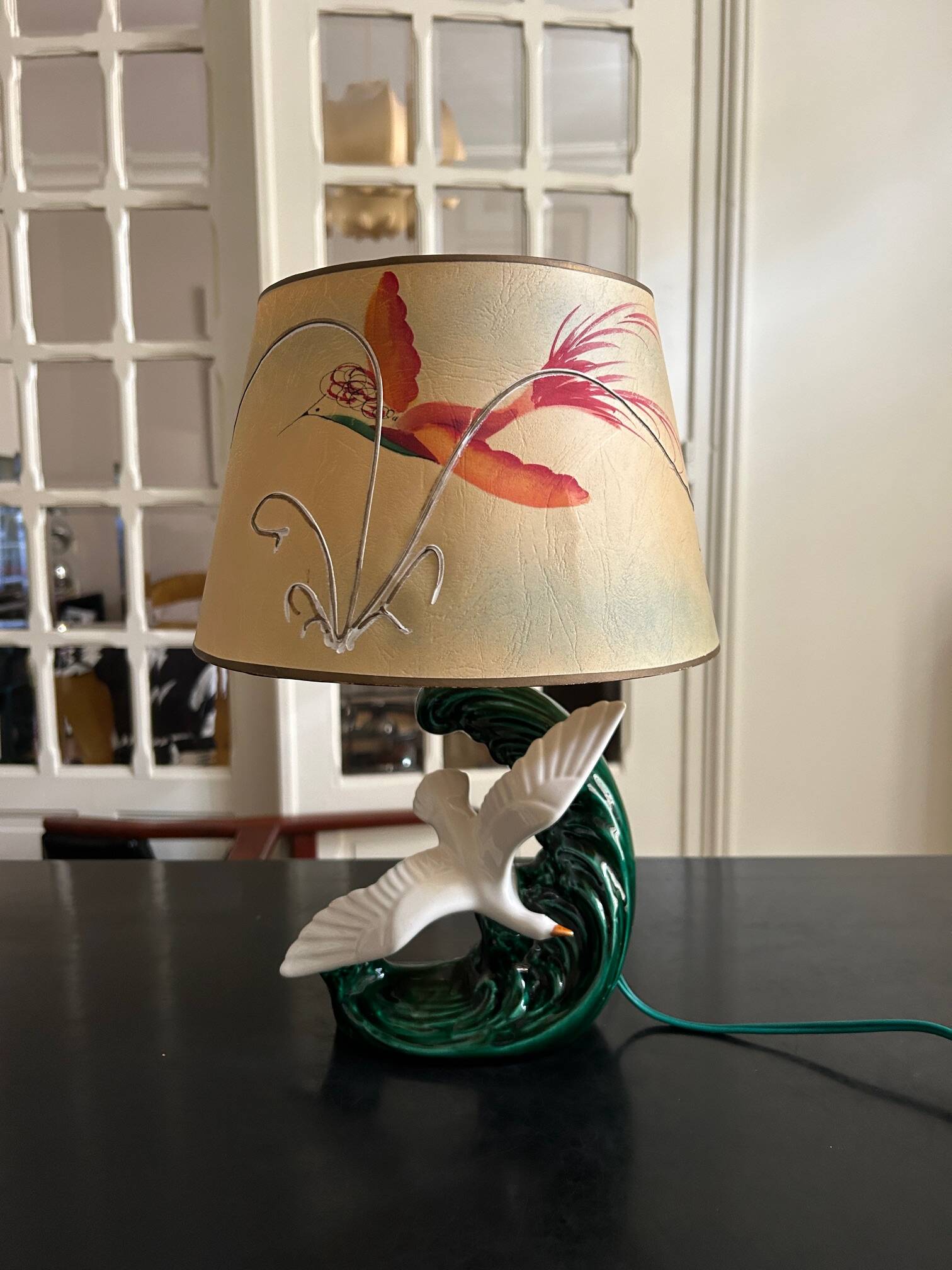 1950s ceramic bird lamp