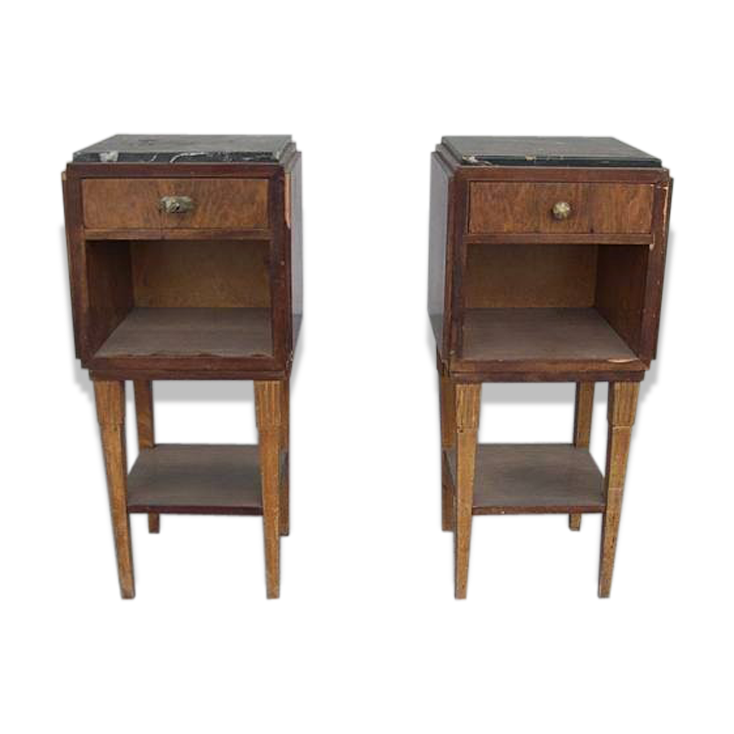 Pair of nightstands 1930 mahogany & rosewood