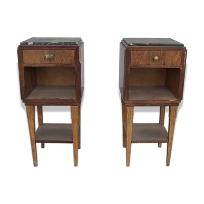Paire de chevets 1930 acajou & palissandre