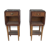 Pair of nightstands 1930 mahogany & rosewood