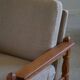 Modern Danish, Pair of Lounge Armchairs in Oak and Linen, Henning Kjærnulf, 1960s