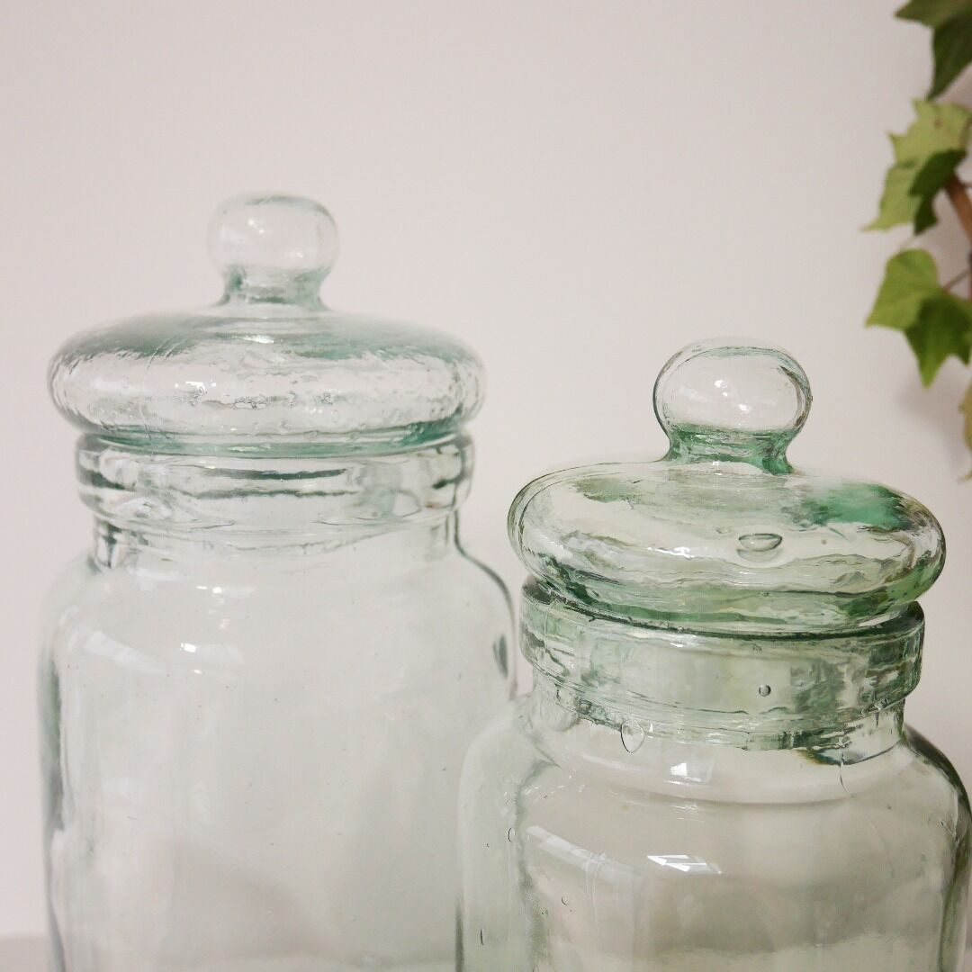 Lot of 2 glass jars