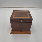 Biedermeier Cubic Box in Mahogany and Maple, Austria, 1840s