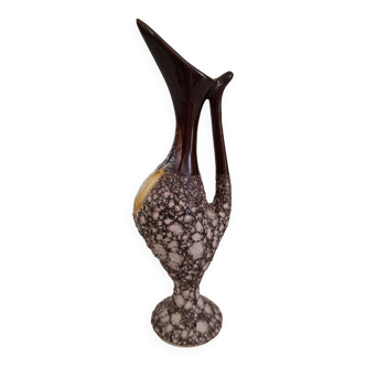 Soliflore Vase Ceramic Vallauris Fat Lava Vintage
