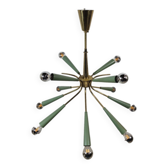 Lustre ou suspension vintage Sputnik en laiton Stilnovo