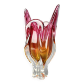 Art glass vase in pink and amber by Josef Hospodka, 1960s