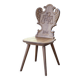 Set of 4 carved wooden stepladder chairs, pharmacy, brutalist, mountain style