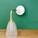 Curved tulip vintage Art Deco wall light in frosted glass