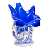 Blue Hand-Shaped Glass Vase, 1970s