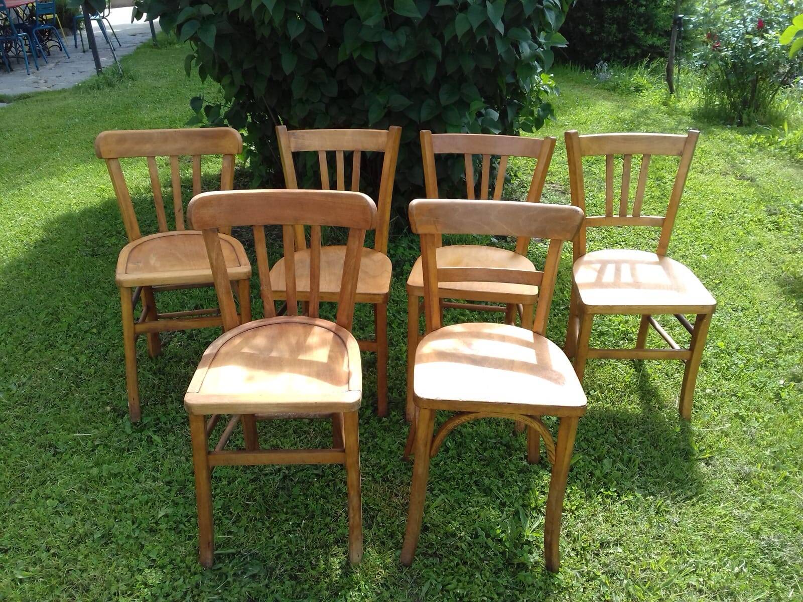 6 sanded bistro chairs