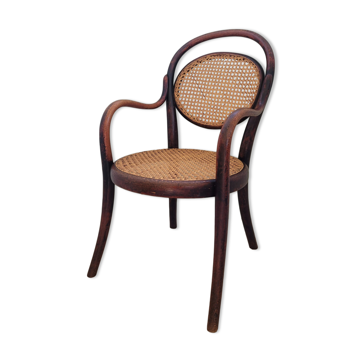 Fauteuil enfant Thonet en cannage vintage