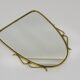 Elegant wall mirror in brass and black from the mid-century, Italy, 1950s.