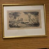Dessin à l’encre signé P.Baudier