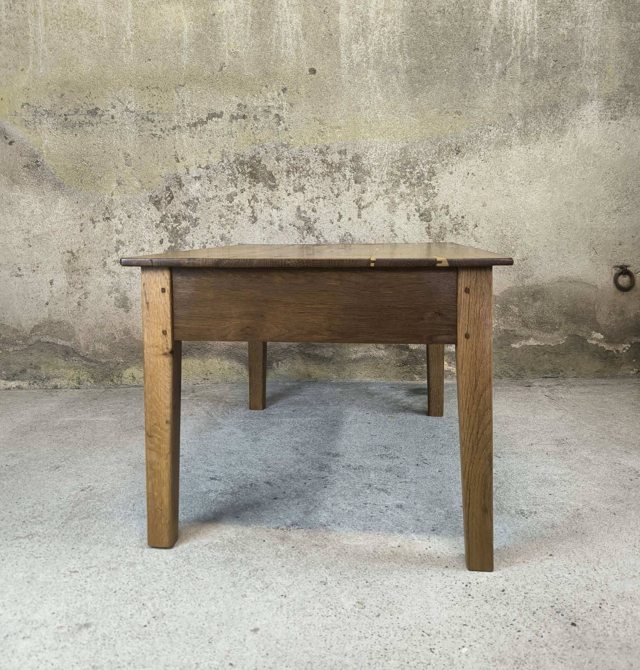 Vintage farmhouse coffee table made of solid wood.
