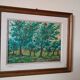 Peinture à l'huile sur panneau isorel paysage boisé signée et datée