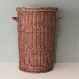 Handmade wicker basket with handles