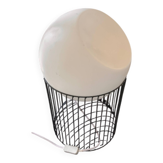 Vintage space-age lamp with mesh base