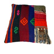 Housse de coussin kilim patchwork turc vintage, 43 x 37 cm