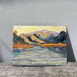 Old landscape painted with a knife