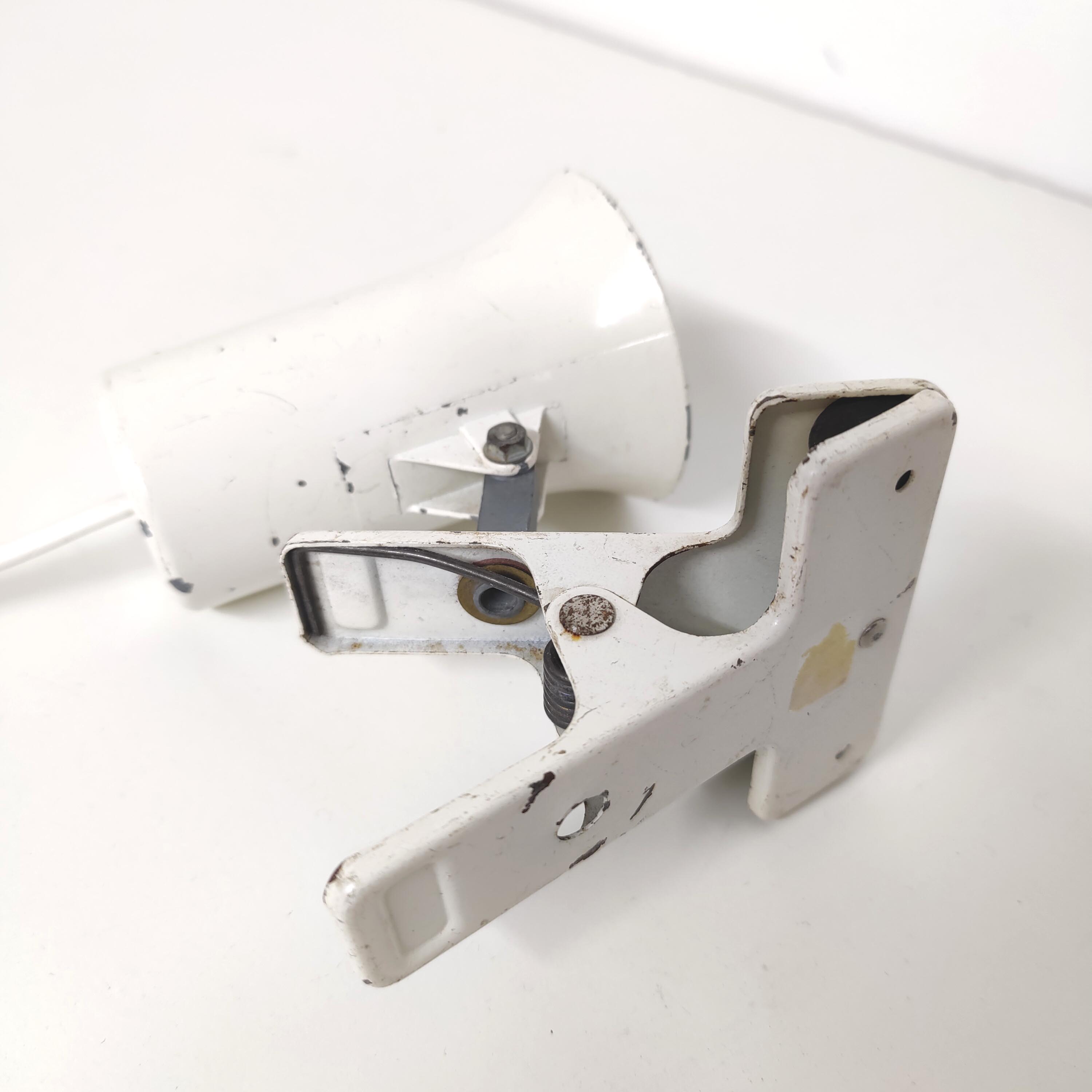 Spot lamp with white metal workshop clip 70s