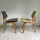 Set of 6 vintage chairs, black and green 1960