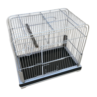 Ancienne cage a oiseaux métal gris