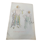 Lithograph Who wants my pretty handkerchiefs? SEM, circa 1924 Georges Goursat dit Sem, collector