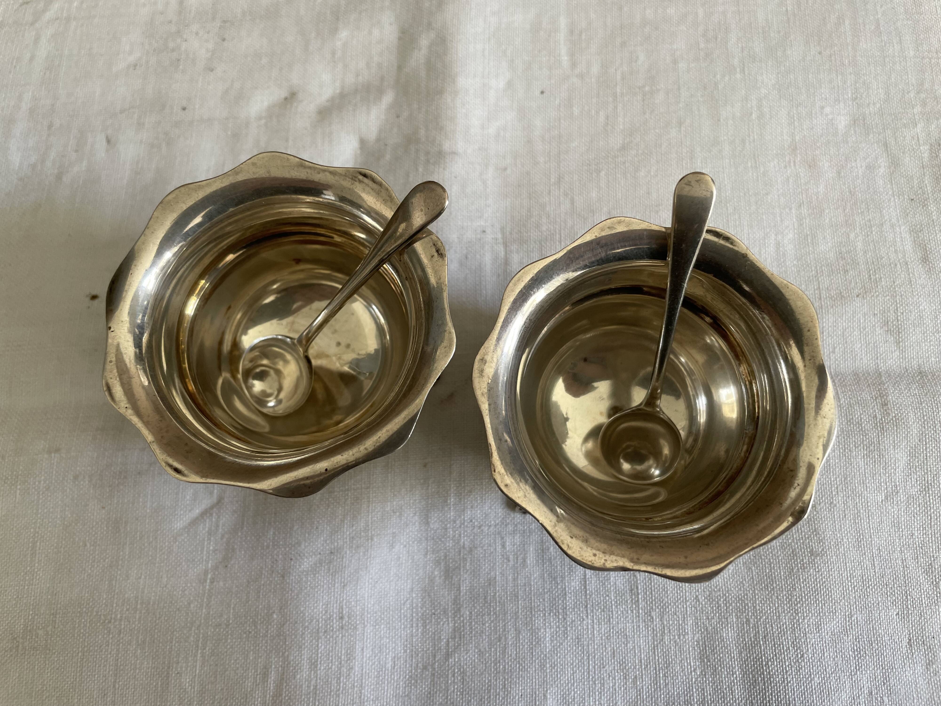 Pair of silver salt shakers