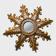 Golden wooden witch mirror "Sun" with acanthus leaf decoration.