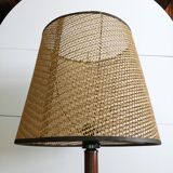 Desk lamp with wicker shade, 1970