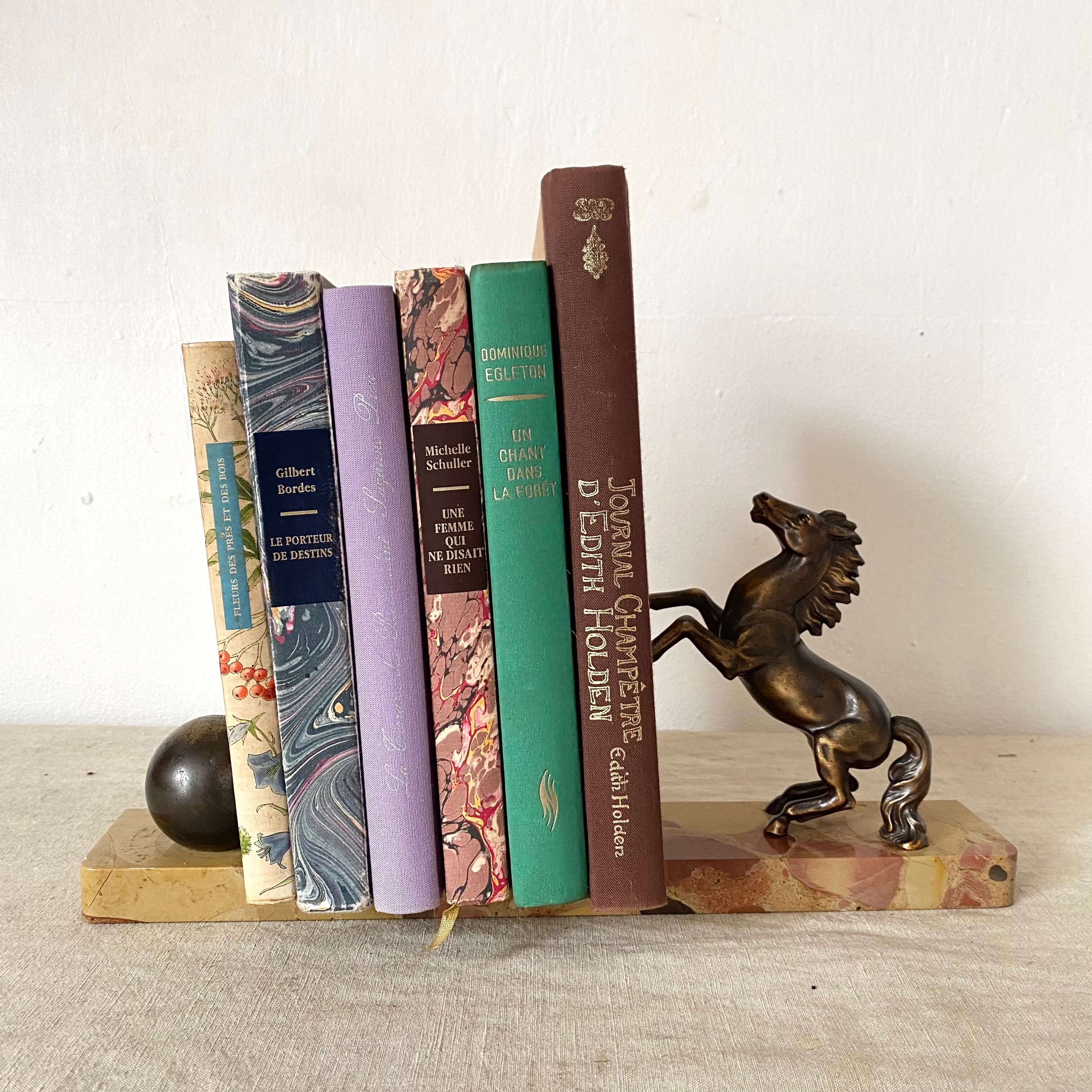 Marble bookend, horse décor