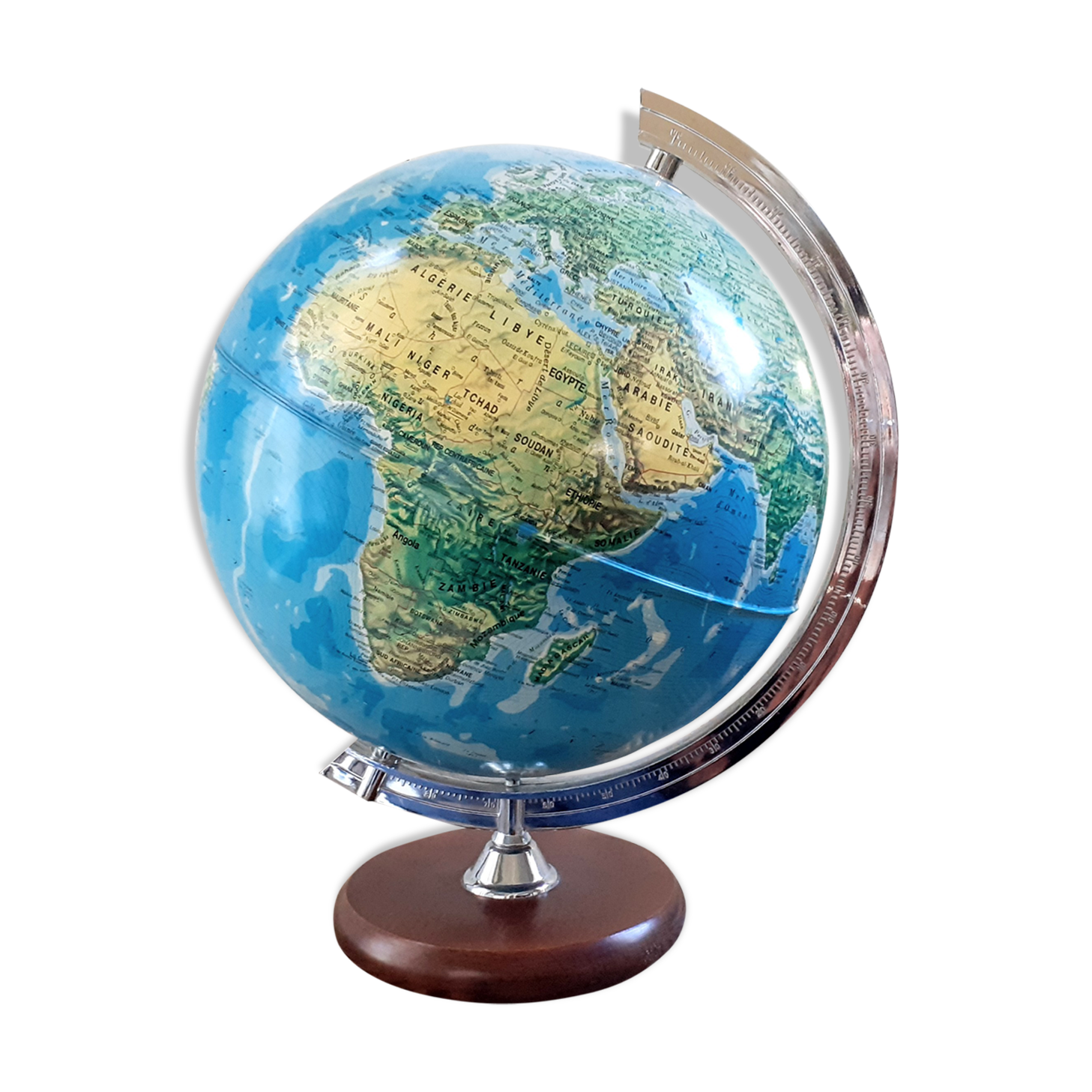 World map bright globe