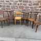 Lot 6 mismatched wooden bistro chairs