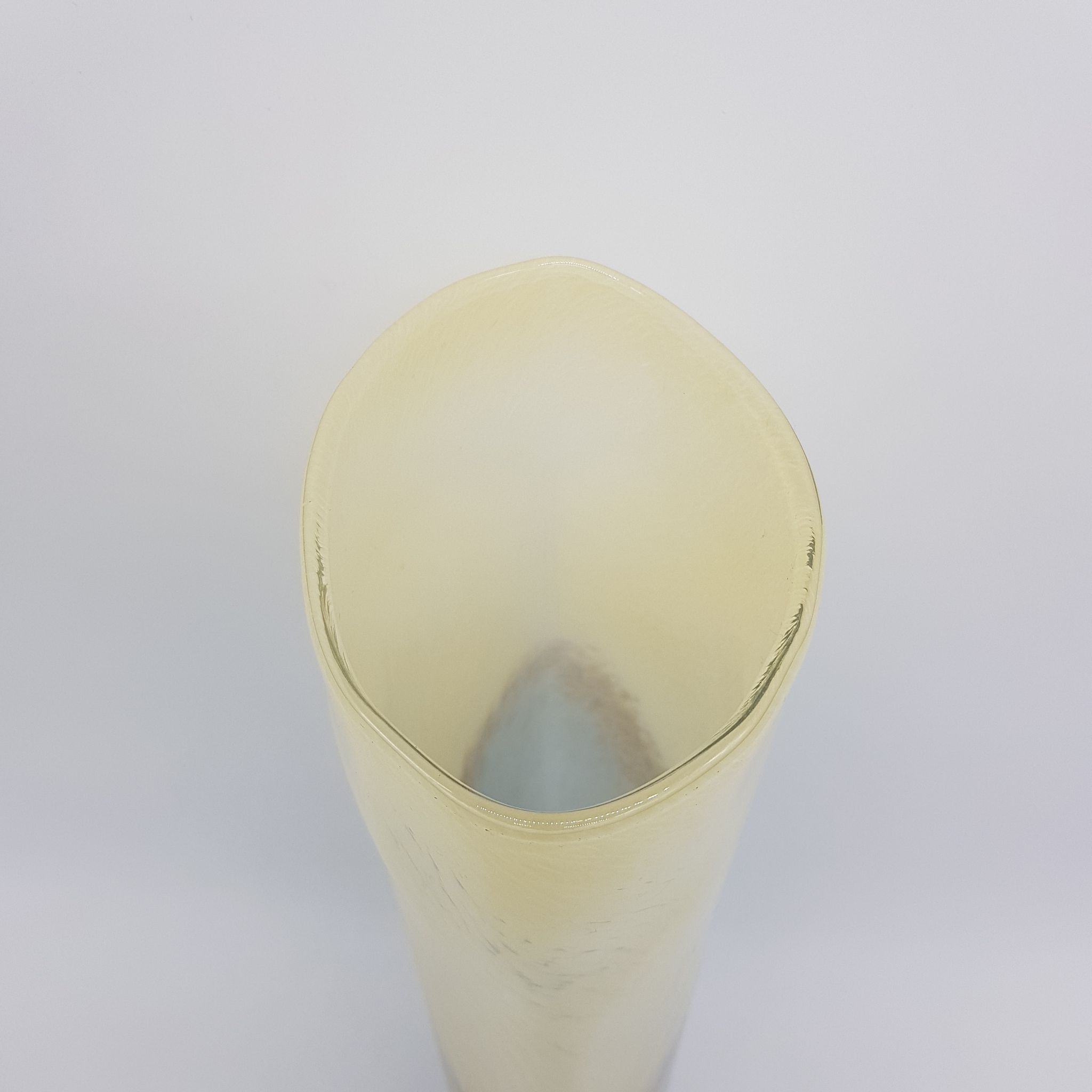 Grey and beige blown glass vase