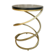 Spring-shaped end table in gold metal