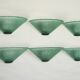 Set of six De Majo sconces in thick green murano glass. Italy 1980s