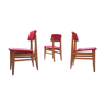 Trio of chairs period reconstruction vinyl red