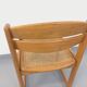 Chaise traîneau vintage en bois de hêtre et cannage des années 70 80
