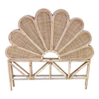 Canage headboard and rattan