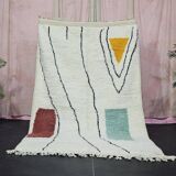Handmade wool beni ouraine rug