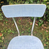 2 blue formica chairs