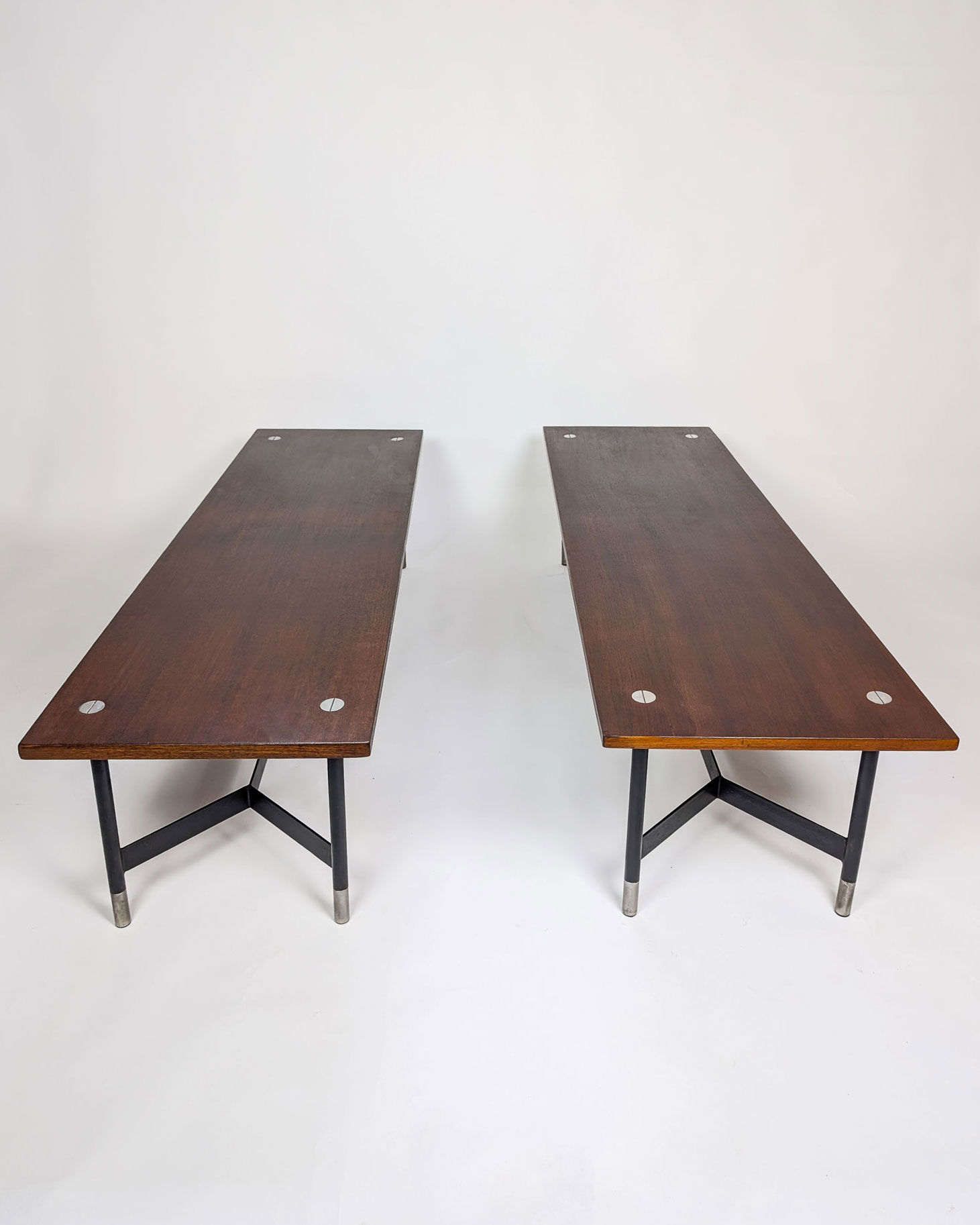 Banc italien en teck et métal, 1970