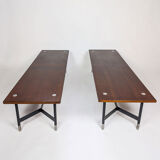 Banc italien en teck et métal, 1970